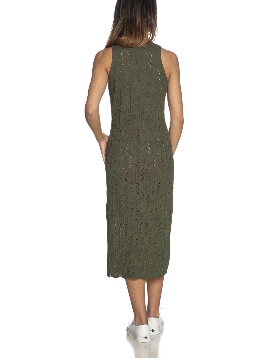 Vestido Only Dana midi verde troquelado para mujer