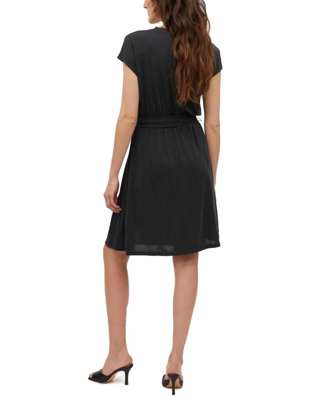 Vestido Vila Modala Noos negro manga corta para mujer