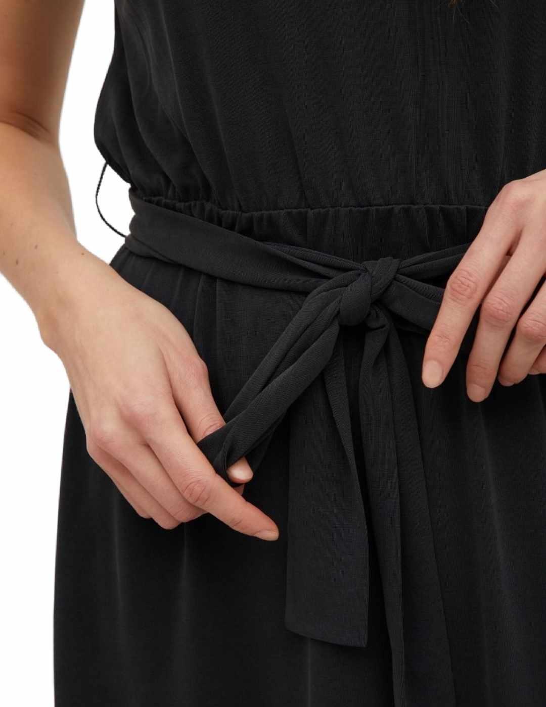 Vestido Vila Modala Noos negro manga corta para mujer