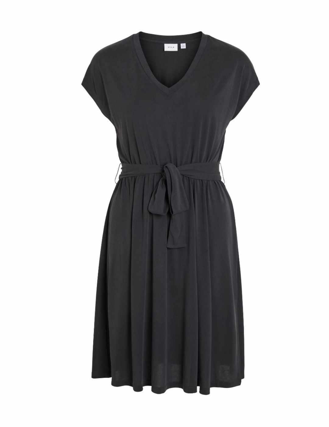 Vestido Vila Modala Noos negro manga corta para mujer