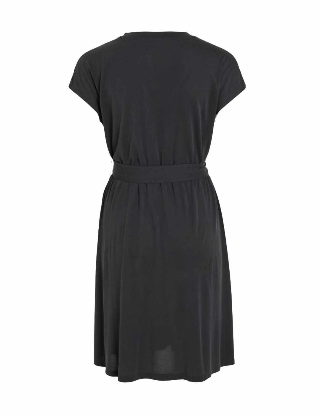 Vestido Vila Modala Noos negro manga corta para mujer