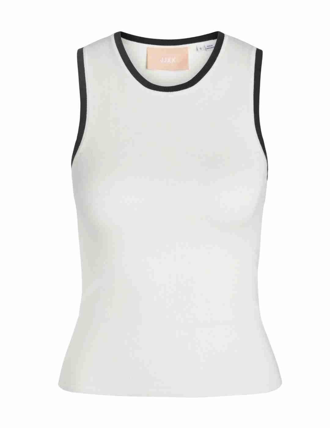 Camiseta JJXX Evelyn blanco manga sisa para mujer