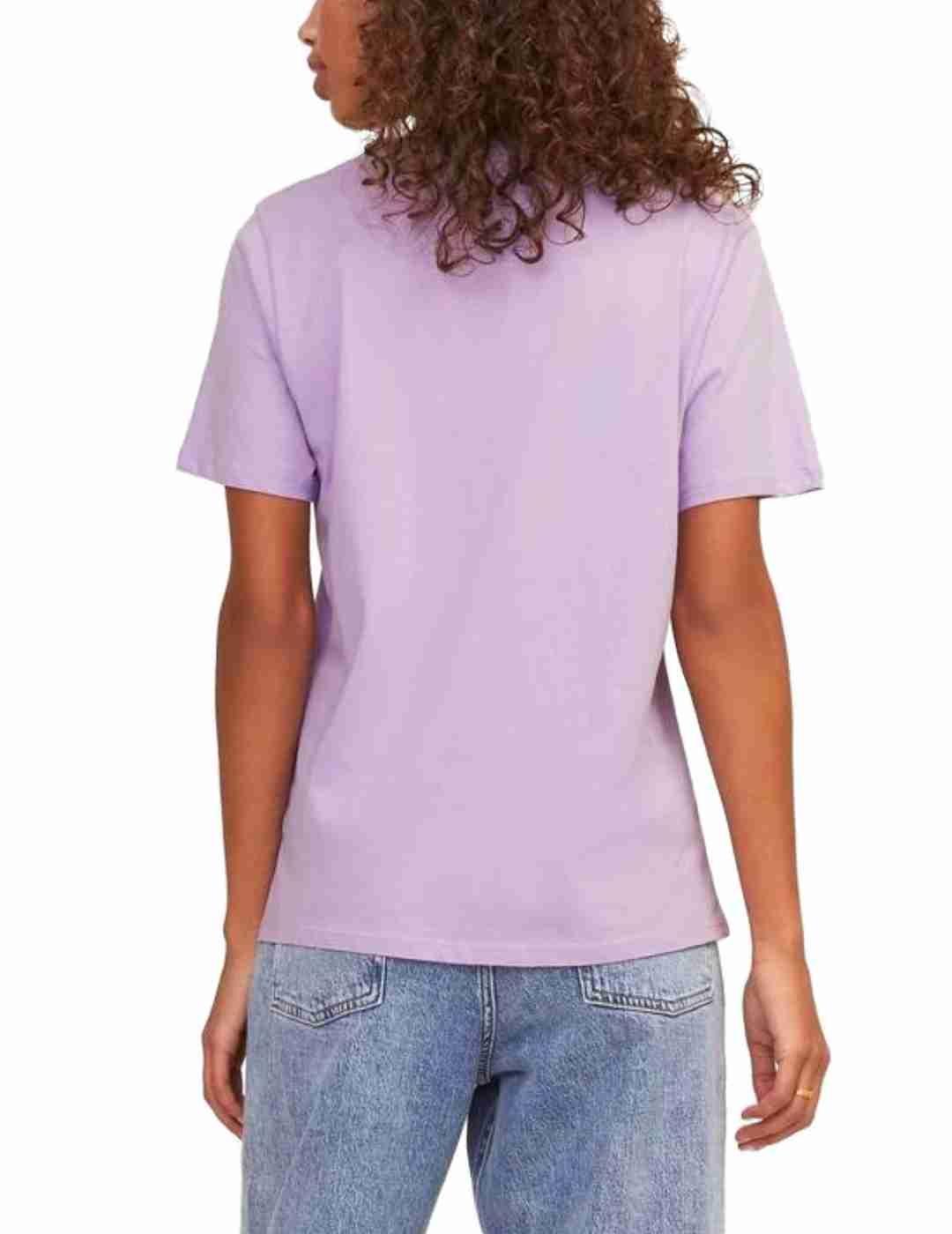 Camiseta JJXX Titia lila manga corta para mujer