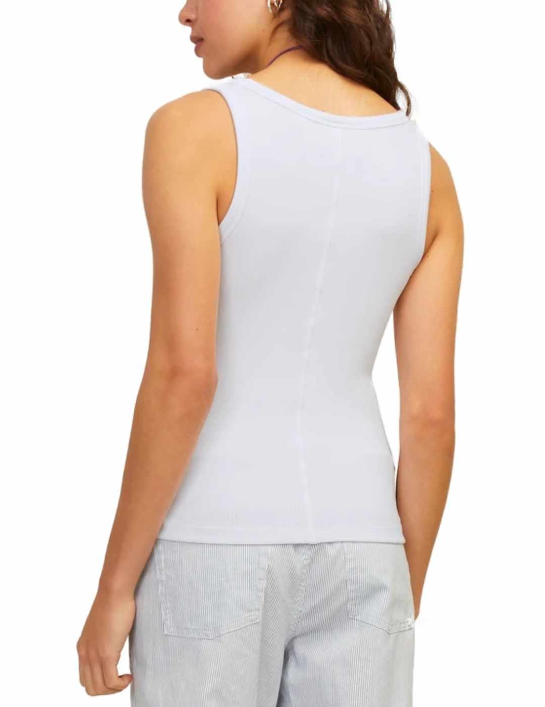 Camiseta básica JJXX Fera blanco de tirantes para mujer
