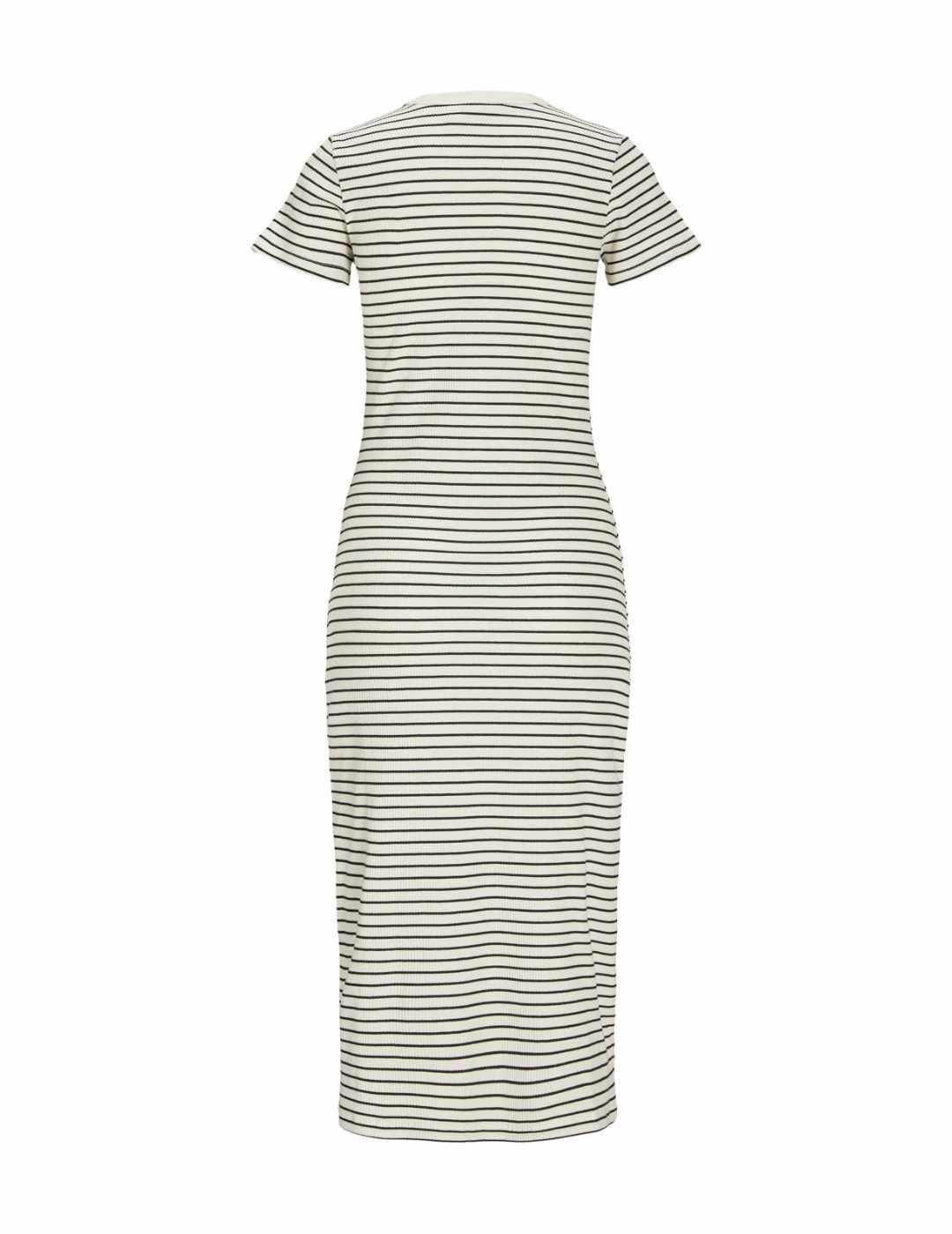 Vestido midi JJXX Gagmar beige raya negra para mujer