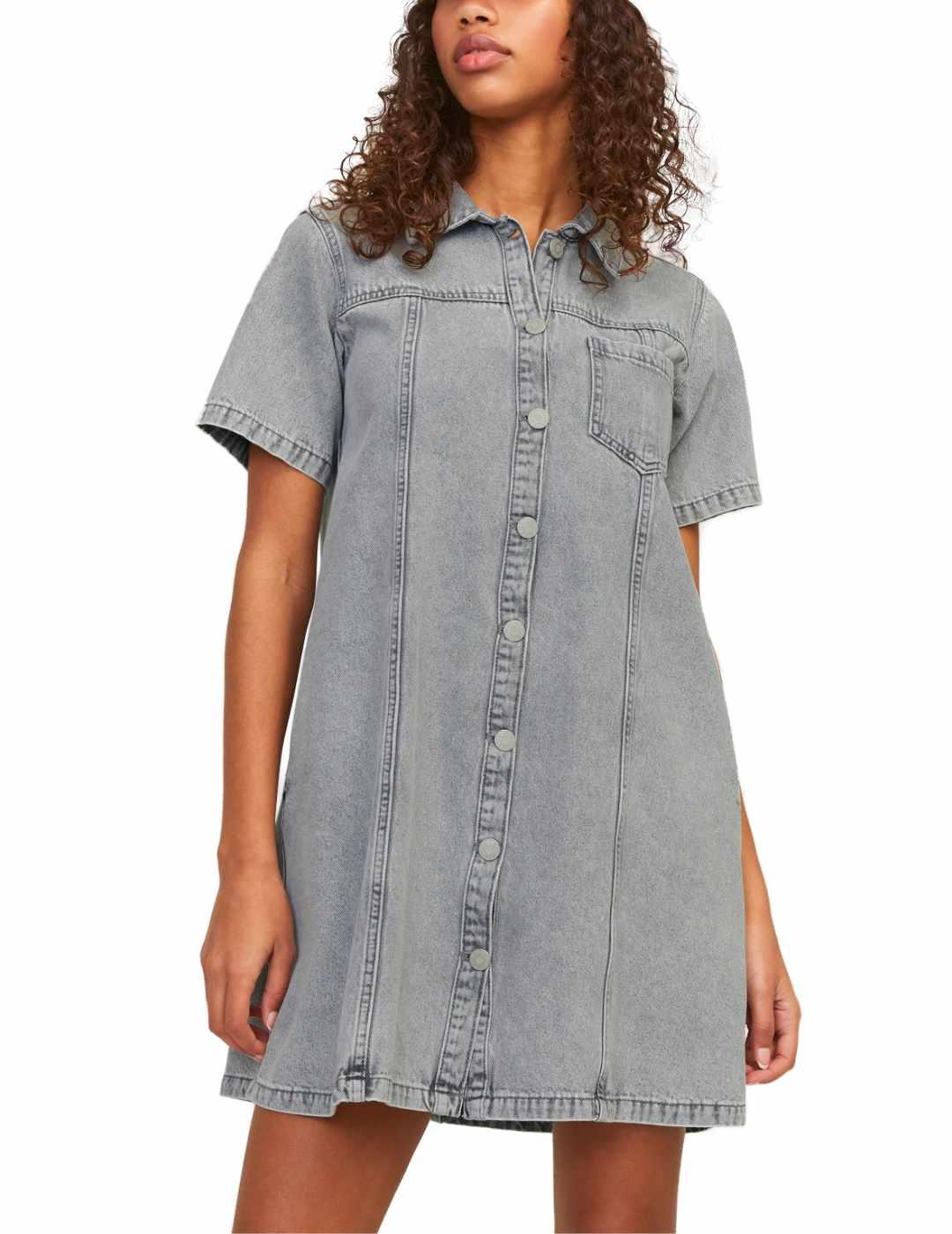 Vestido JJXX Amor denim gris corto para mujer