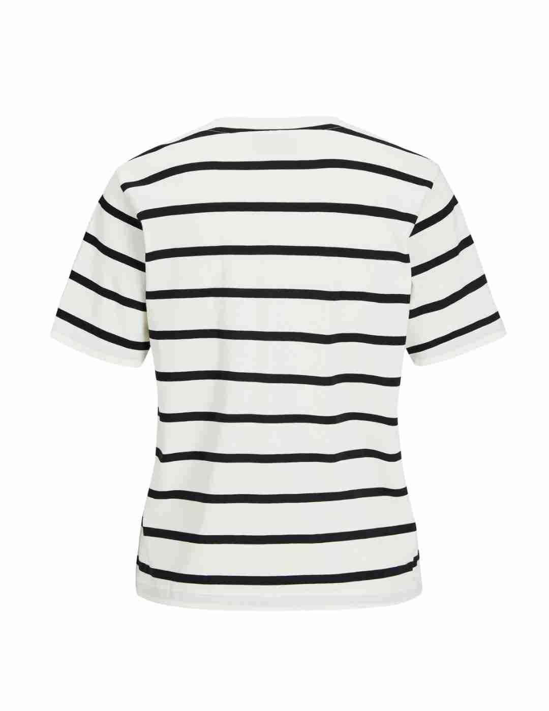 Camiseta JJXX Annie blanco raya negro manga corta de mujer