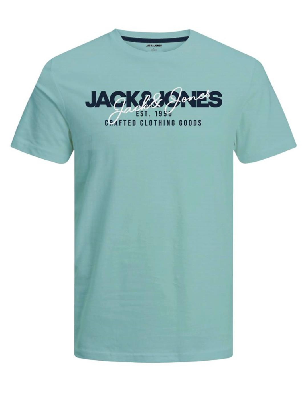 Camiseta Jack&Jones Alvis verde agua manga corta para hombre