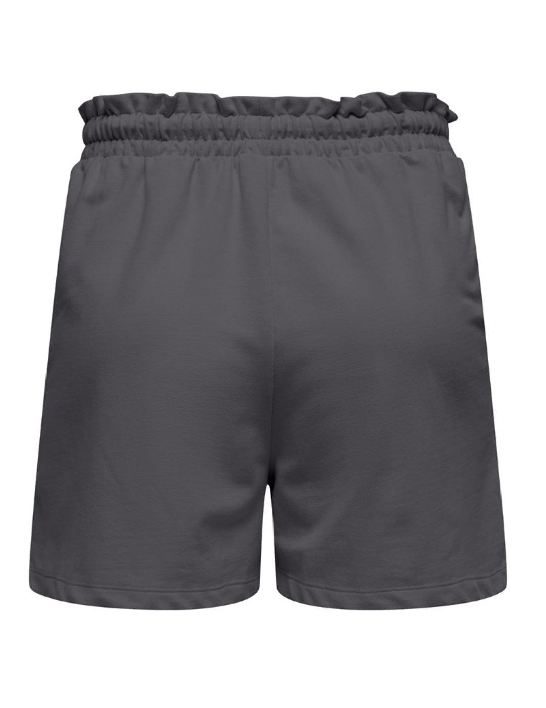 Short Only Ellie gris oscuro de tela tiro alto para mujer