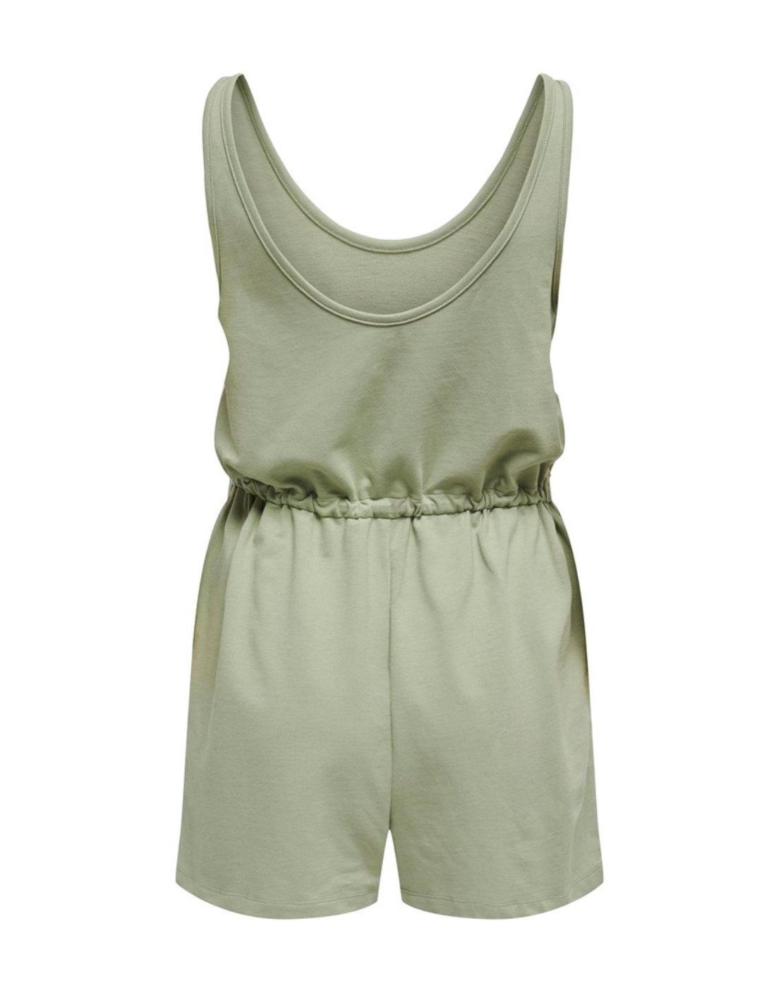 Mono Only Ellie verde claro de tela y tirantes anchos mujer