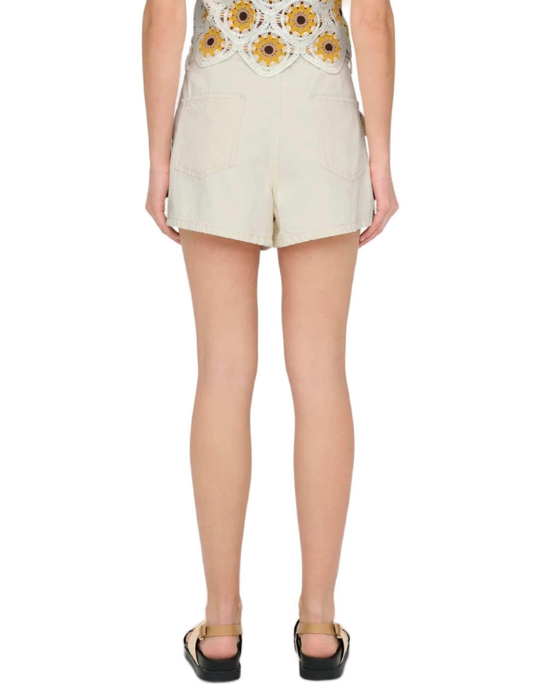 Falda pantalón Only Mira beige tiro medio para mujer