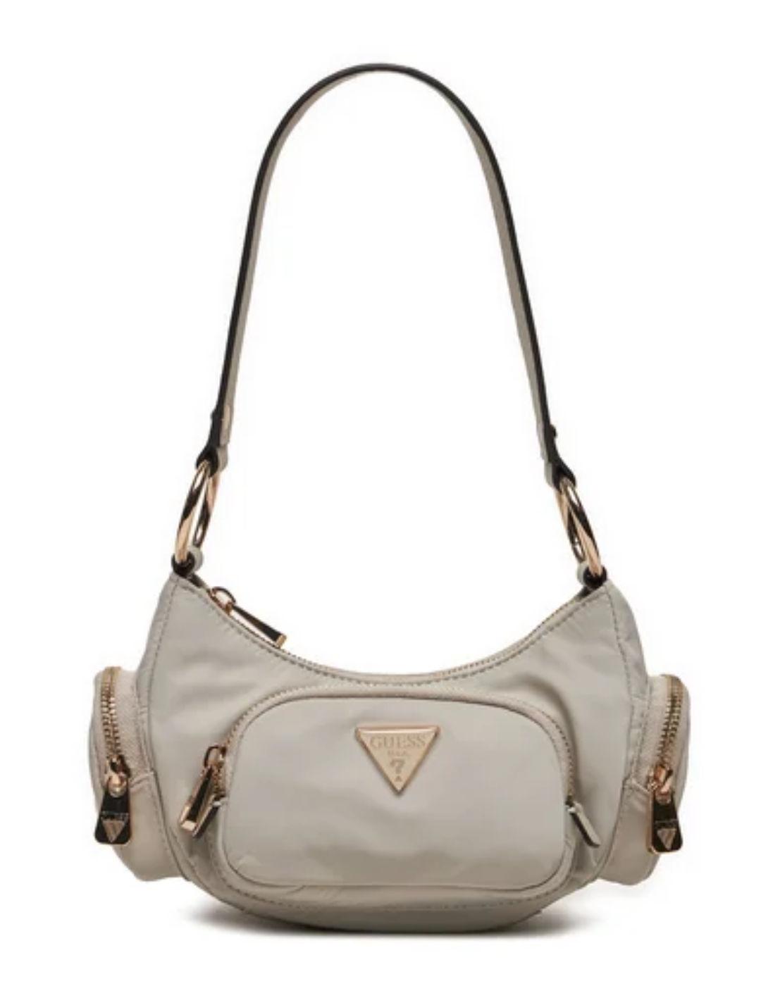 Bolso Guess Gemma mini beige de hombro para mujer