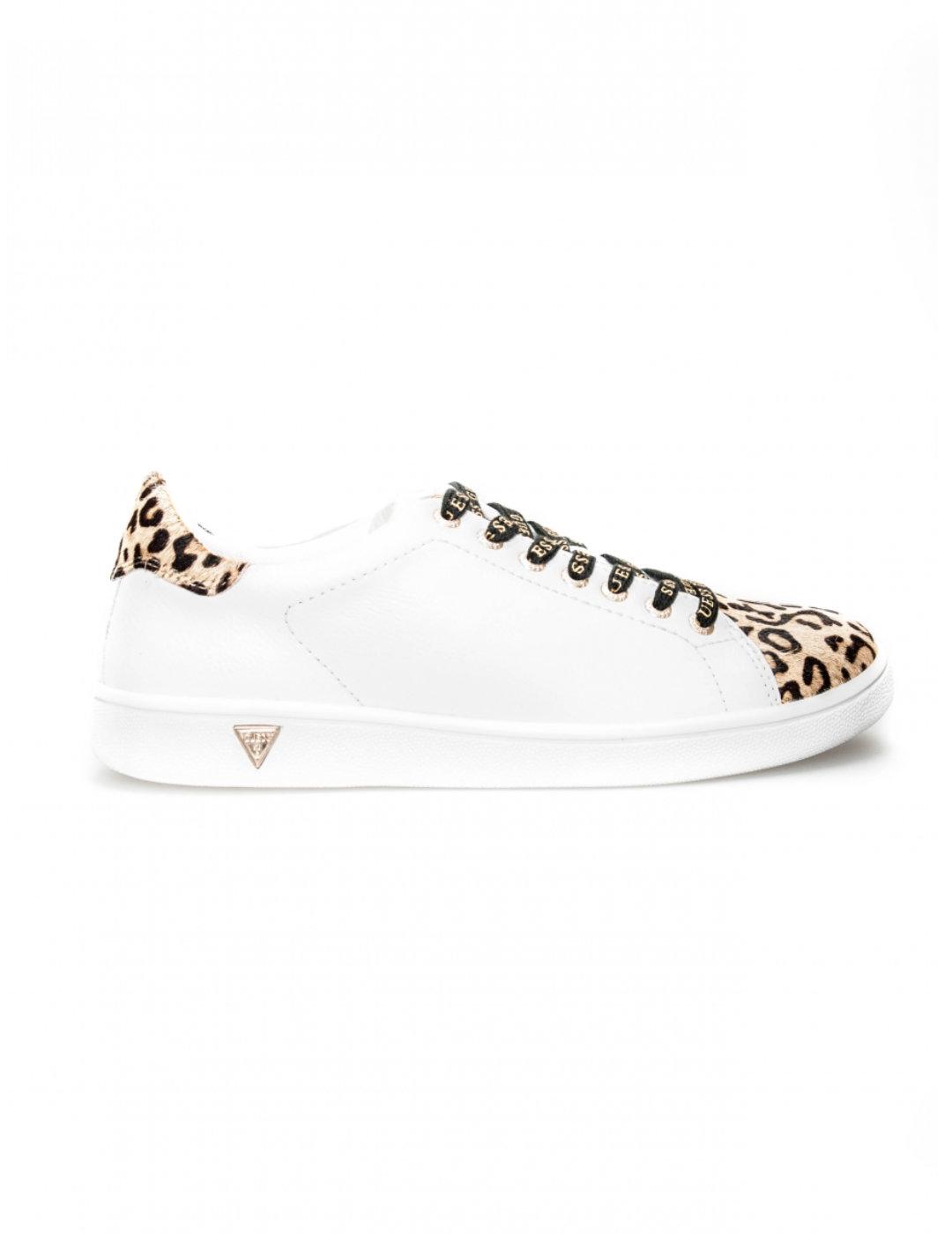 Zapatillas Guess Dep blanco leopardo para mujer