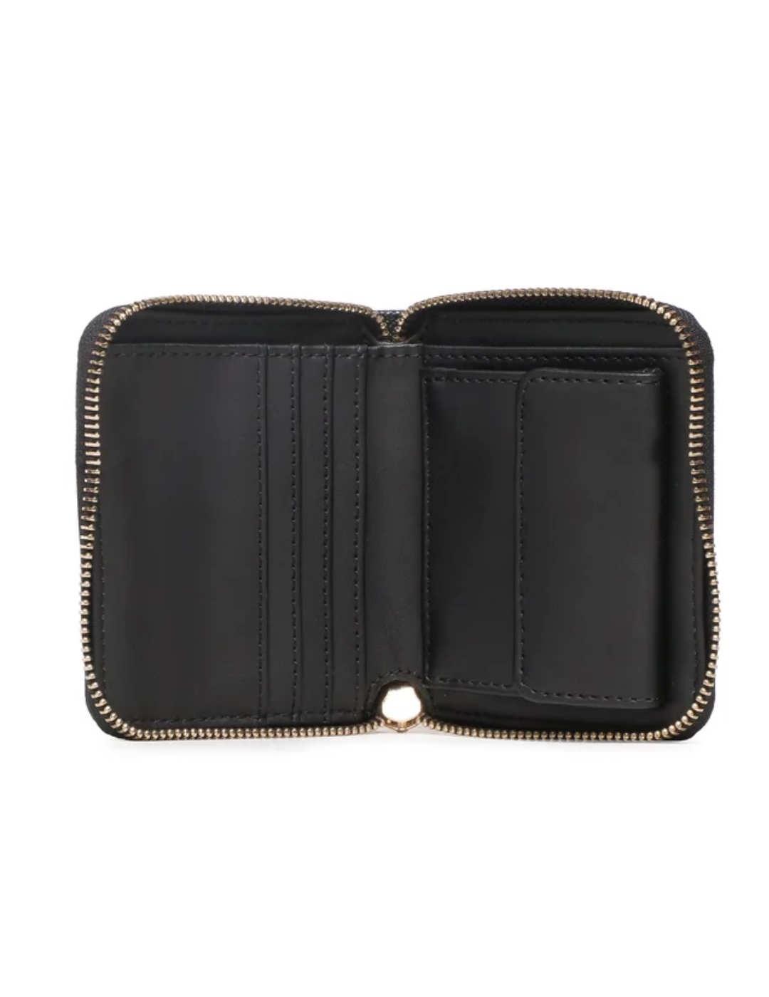 Monedero pequeño Guess Laurel negro saffiano para mujer