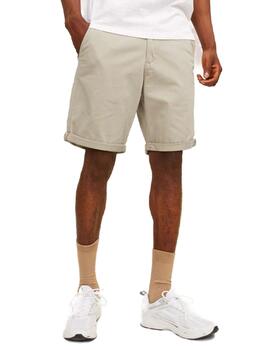 Bermuda Jack&Jones Bowie beige tipo chino para hombre