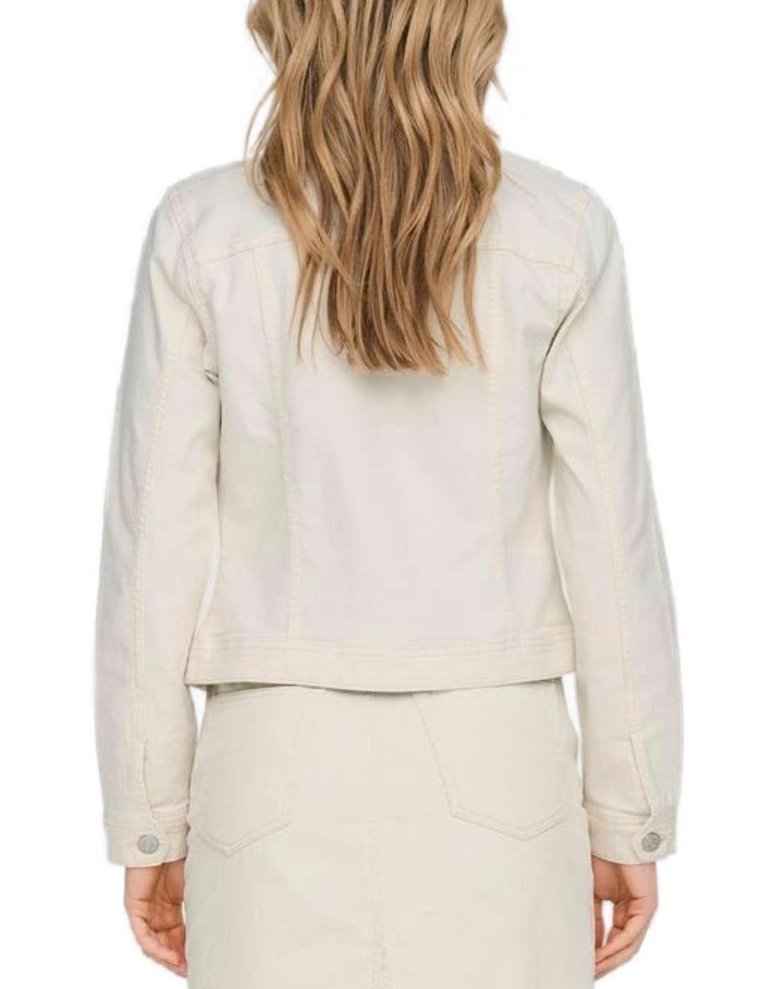 Chaqueta Only Winder denim beige básica para mujer