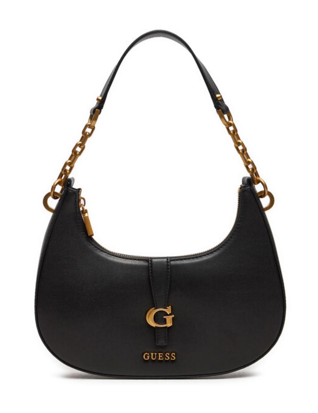 Bolso media luna Guess Kuba Shoulder negro para mujer
