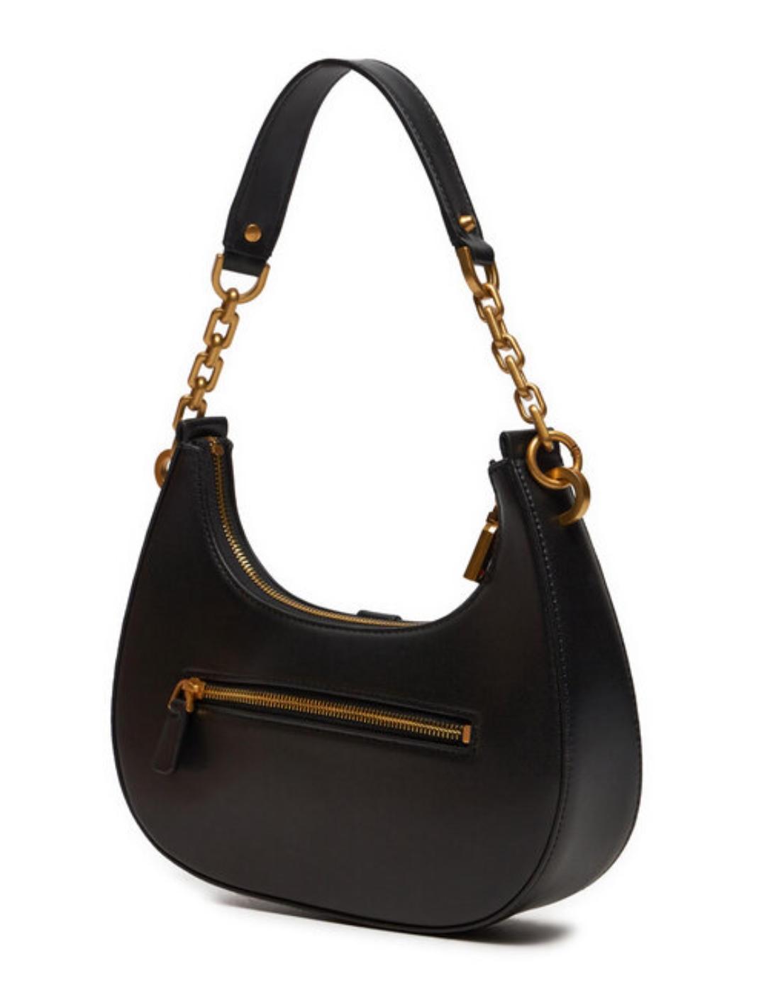 Bolso media luna Guess Kuba Shoulder negro para mujer