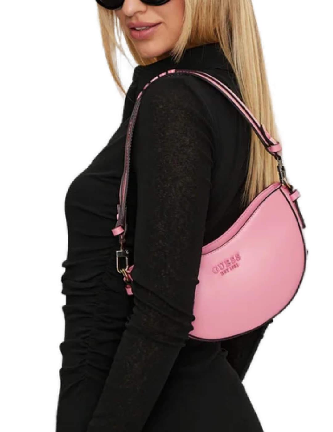 Bolso de hombro Guess Sarita Shoulder rosa pastel para mujer