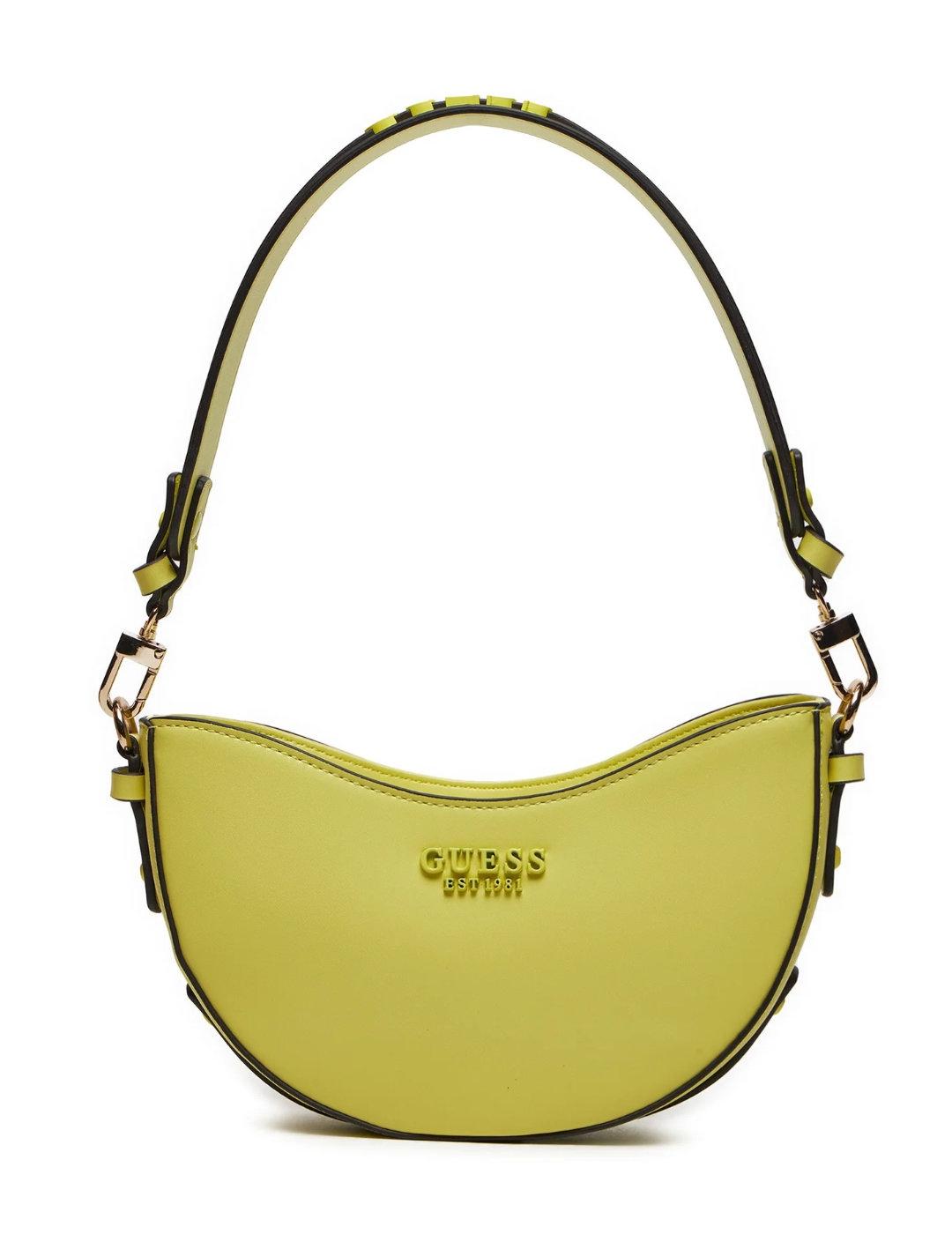 Bolso de hombro Guess Sarita Shoulder verde lima para mujer