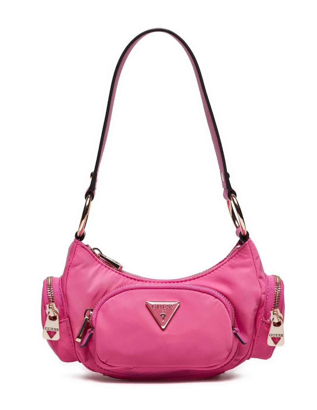 Bolso media luna Guess Eco Gemma shoulder rosa para mujer