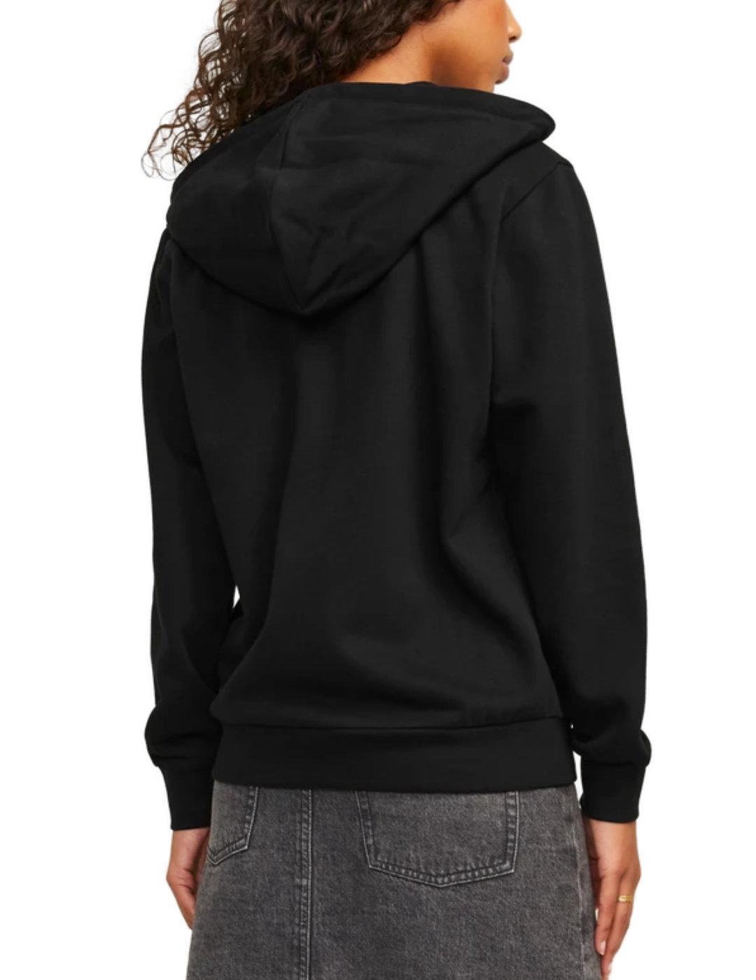 Sudadera básica JJXX Abbie negro con cremallera para mujer