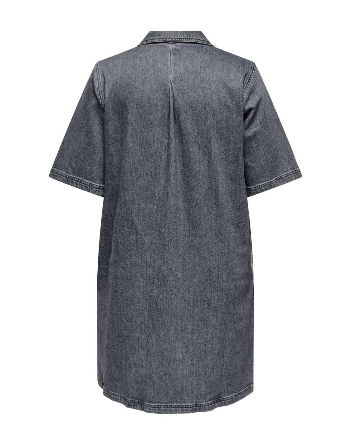 Vestido camisero Only Carmakoma denim azul para mujer