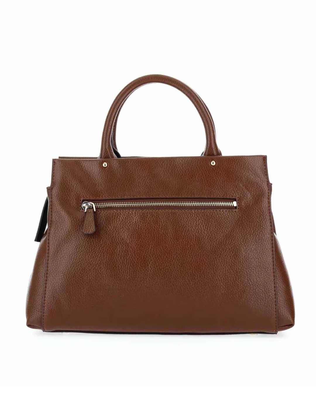 Bolso bandolera Guess Levia satchel chocolate para mujer