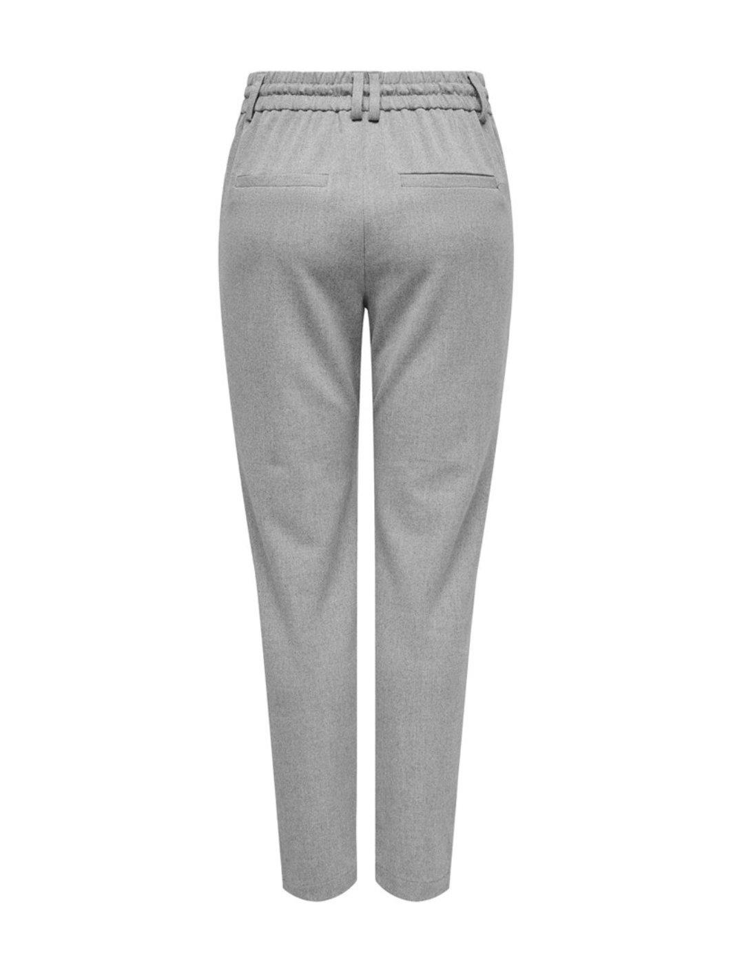 Pantalón de tela Only Poptrash gris cintura elástica mujer