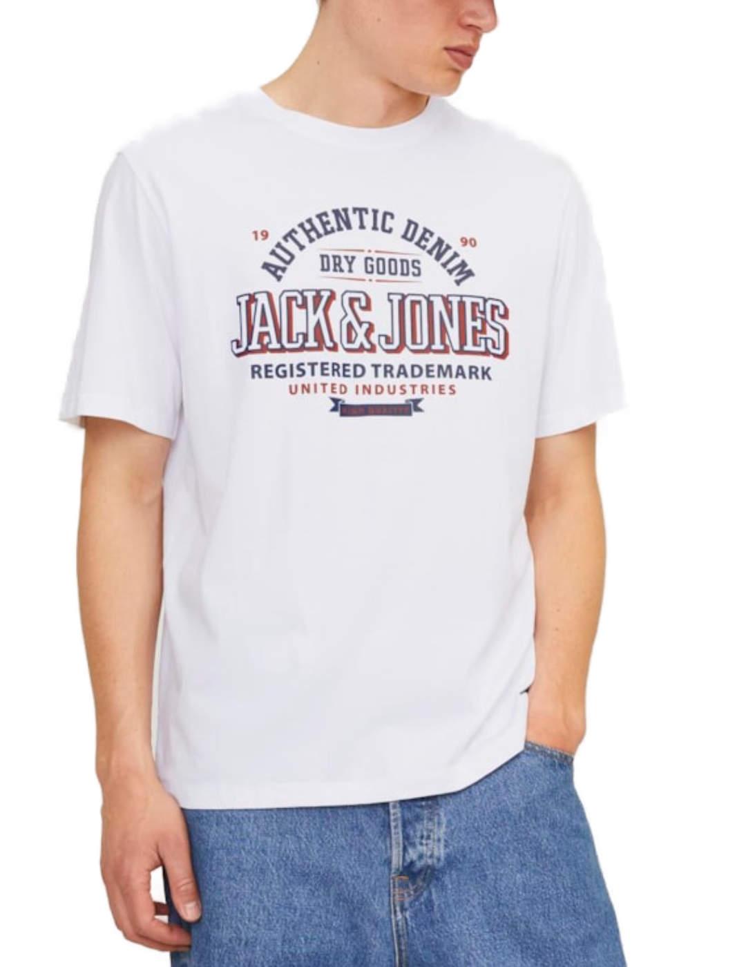 Camiseta Jack&Jones Logo blanco manga corta para hombre