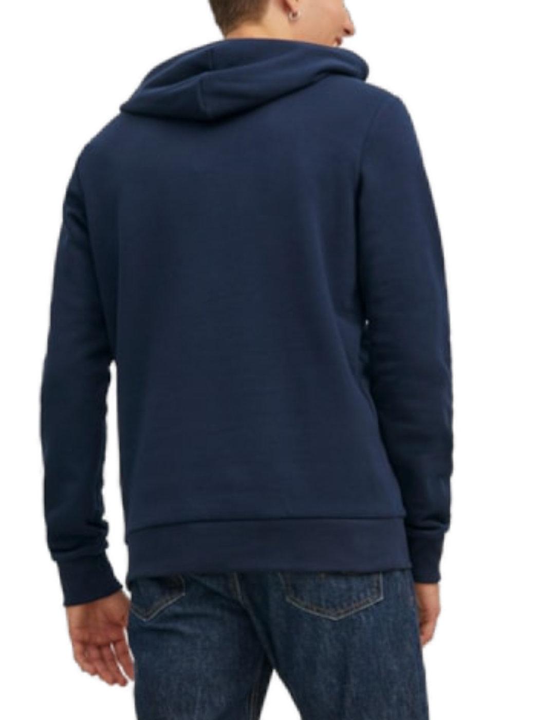 Sudadera Jack&Jones Logo azul marino con capucha para hombre