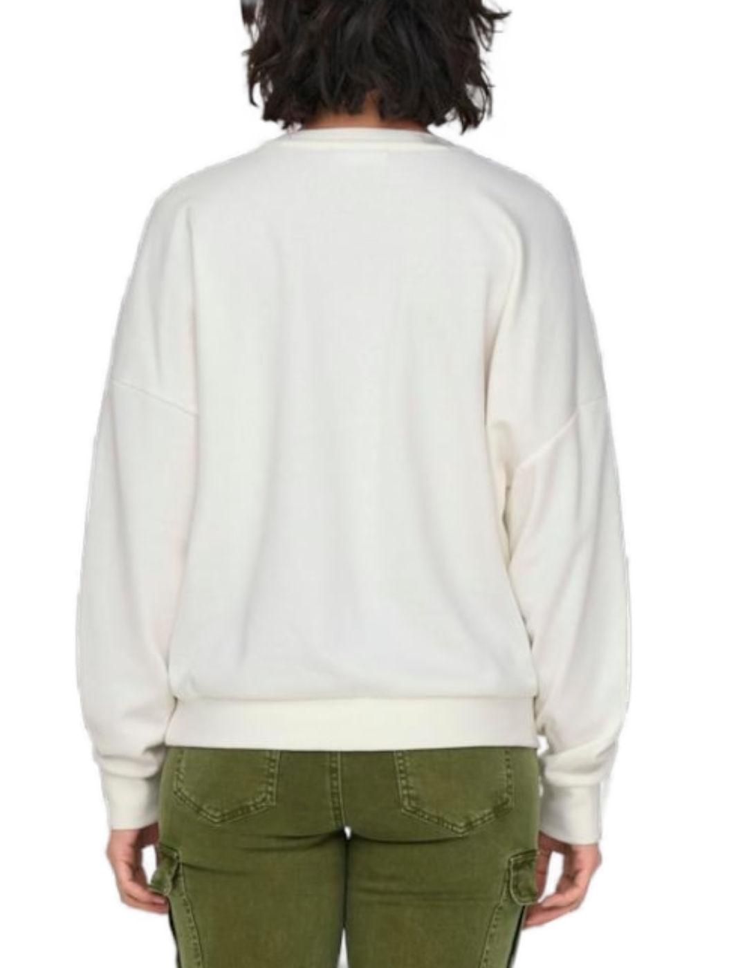 Sudadera Only Layla blanco sin capucha para mujer