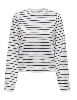 Sudadera Only Ibi manga larga blanca rayas negras para mujer