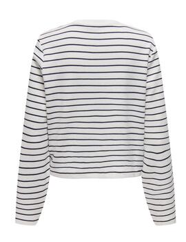Sudadera Only Ibi manga larga blanca rayas negras para mujer