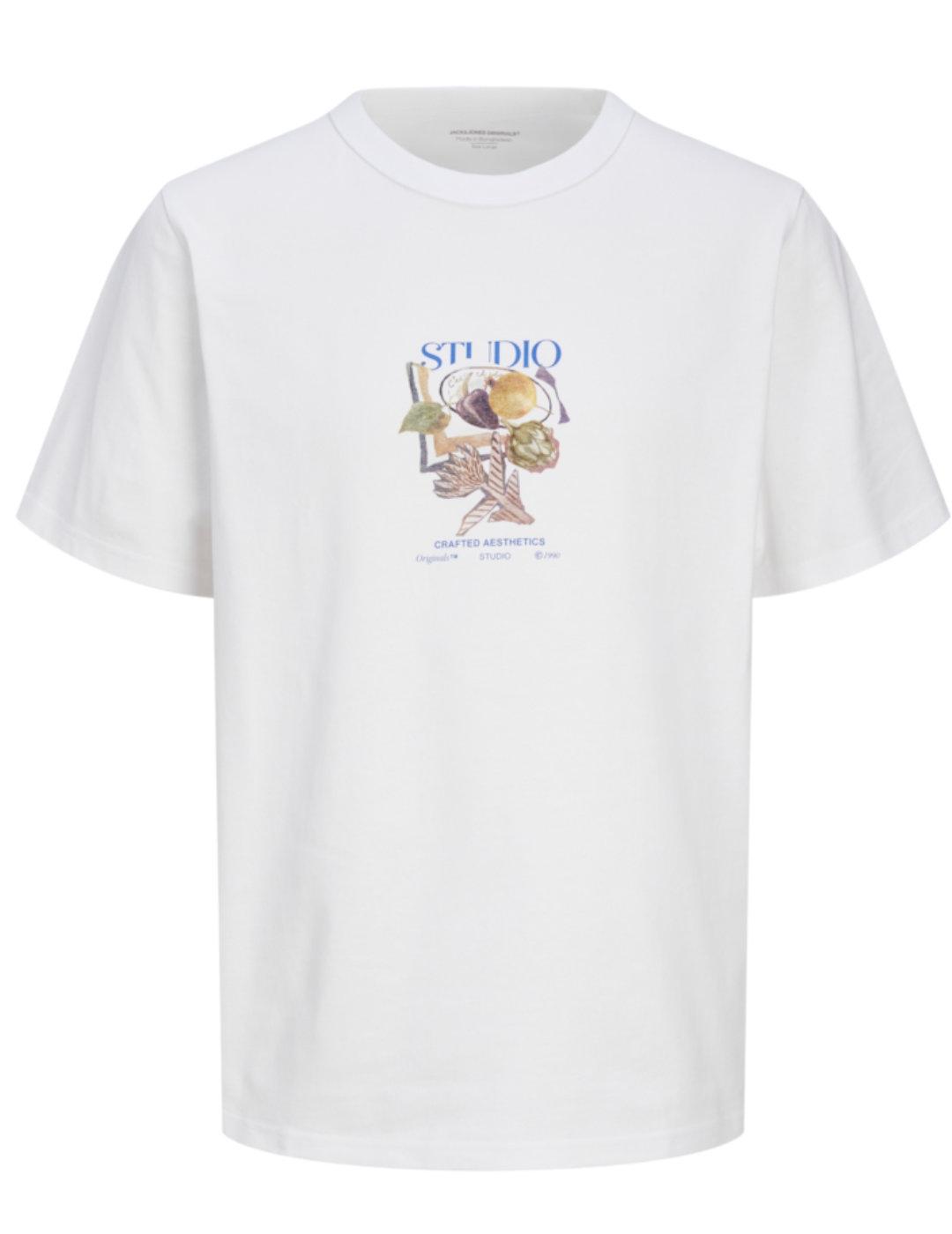 Camiseta Jack&Jones Brooklyn blanco manga corta para hombre