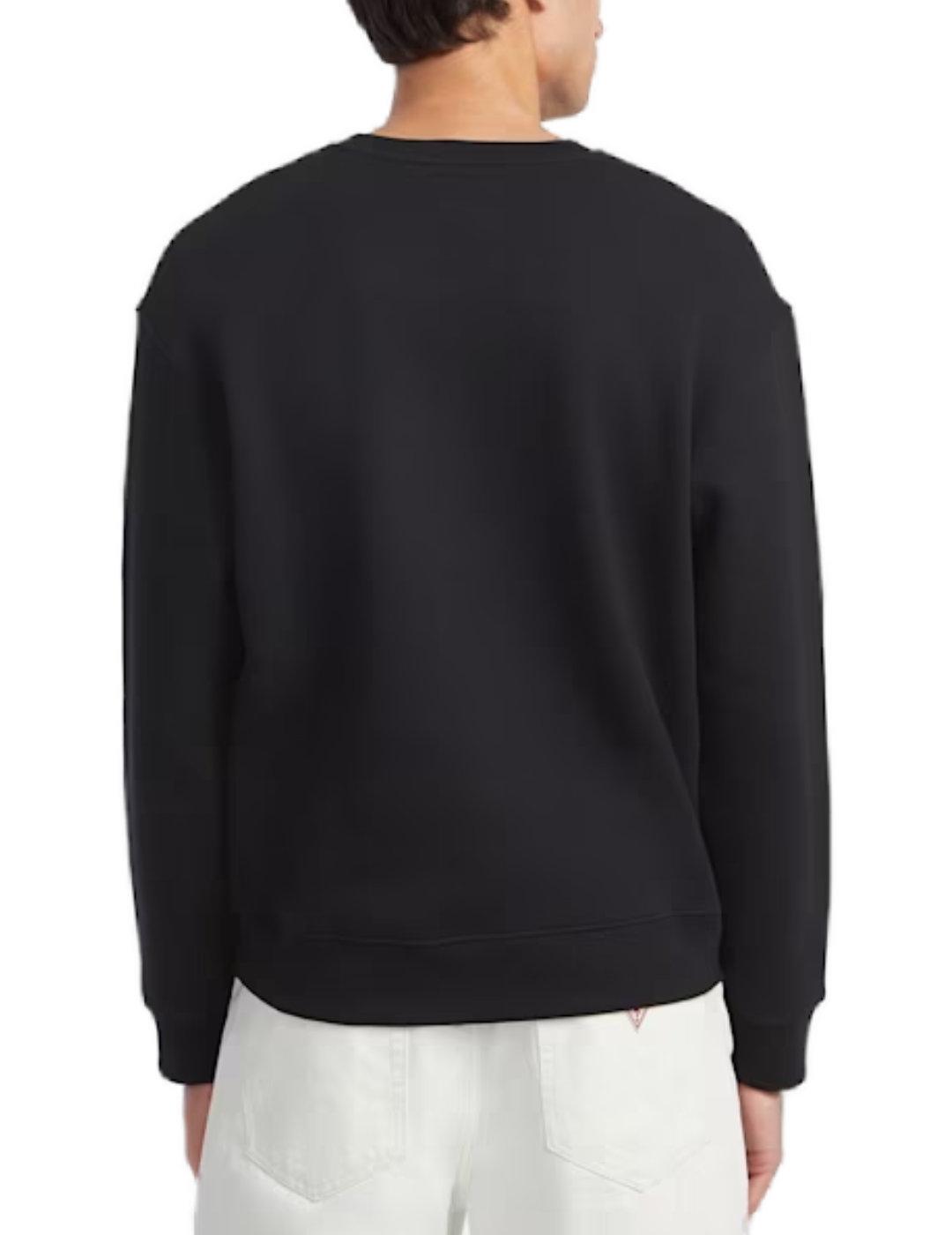 Sudadera Guess Jeans Original negro sin capucha para hombre