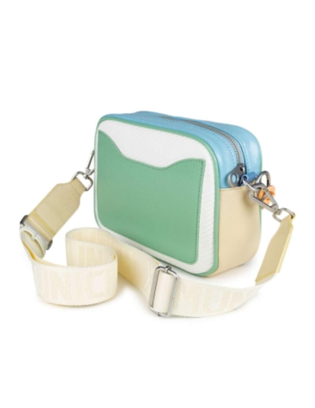 Bolso bandeolera Munich tricolor de piel para mujer