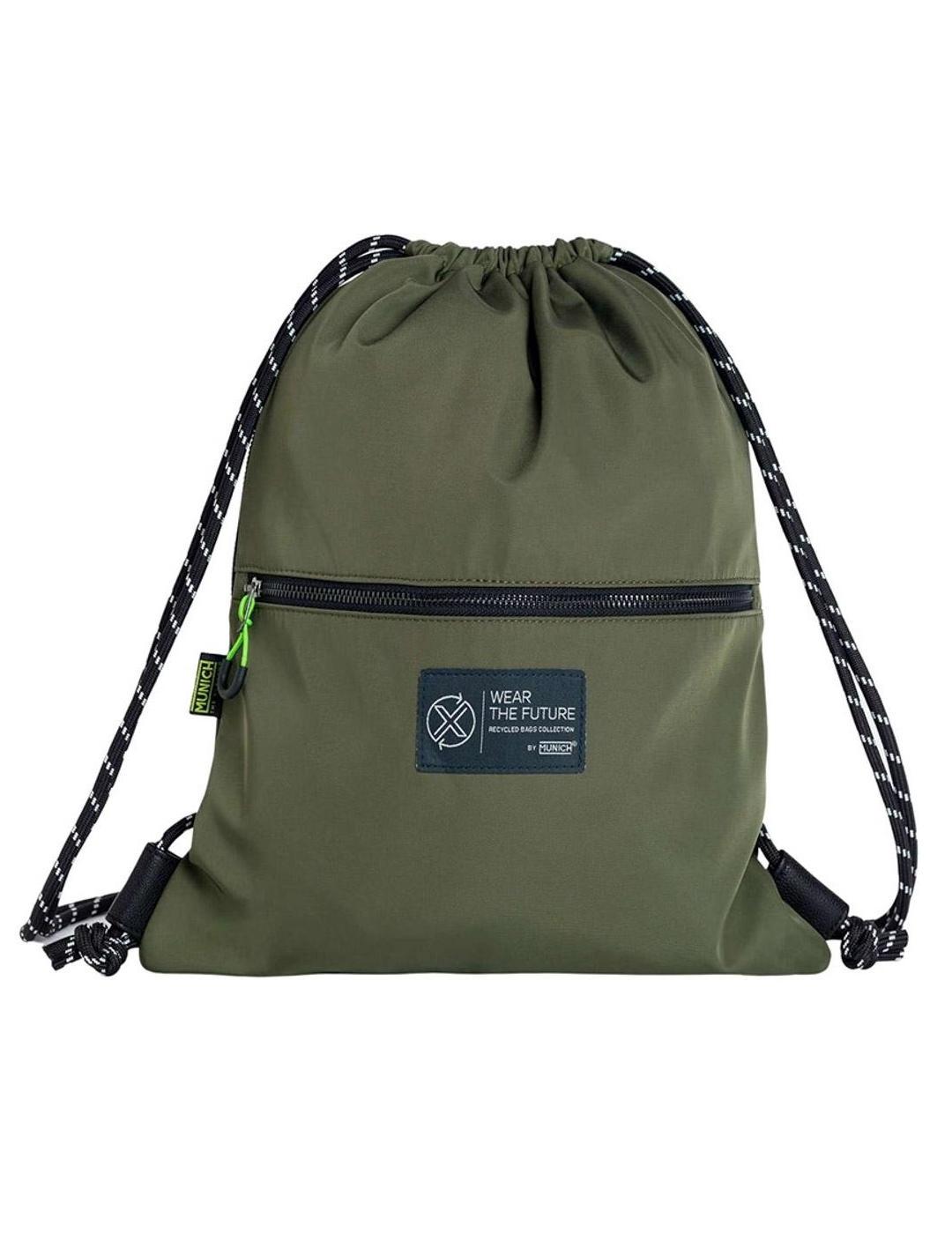 Mochila saco Munich Gymsack verde militar para hombre
