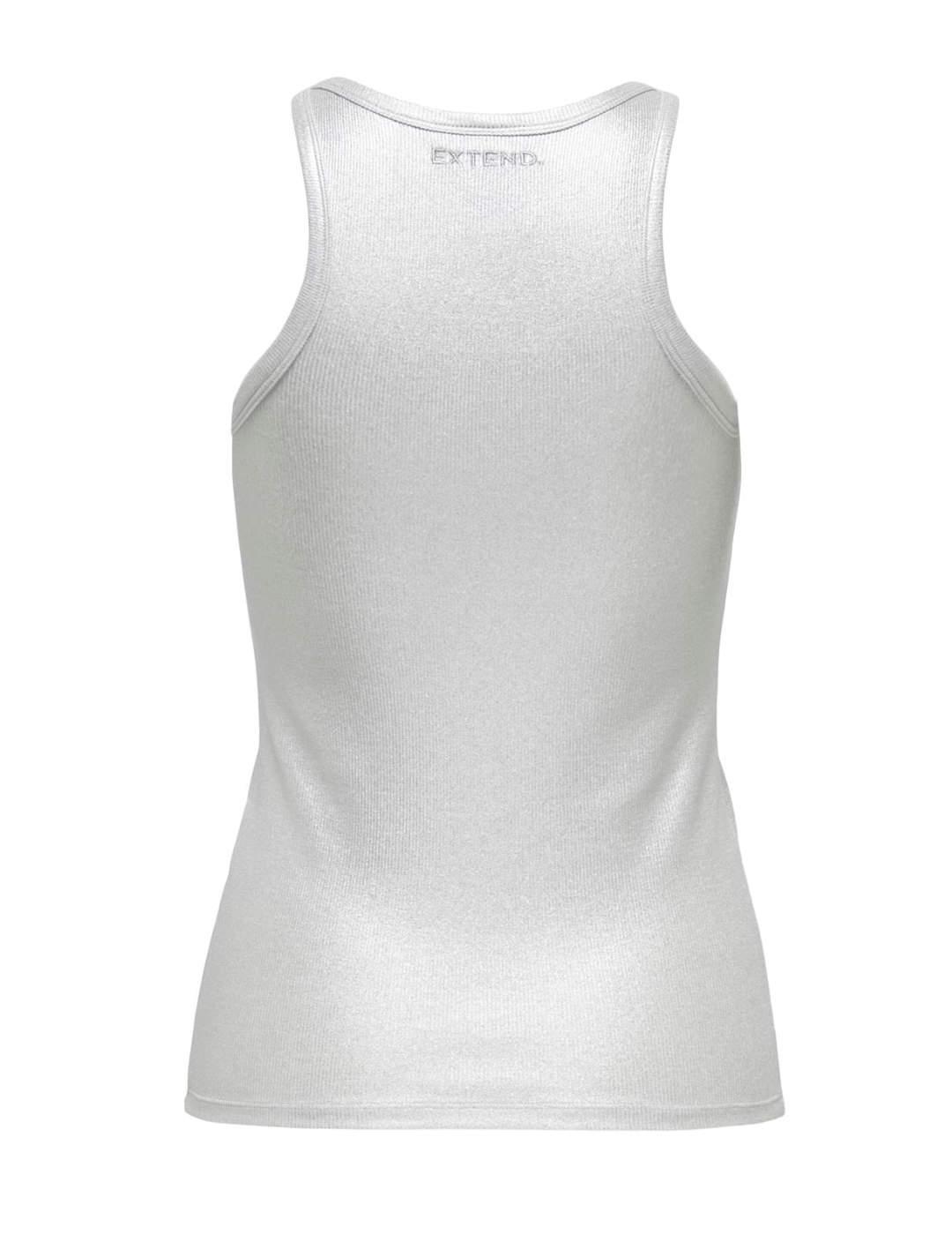 Camiseta Only Lindsay plateado brillante para mujer