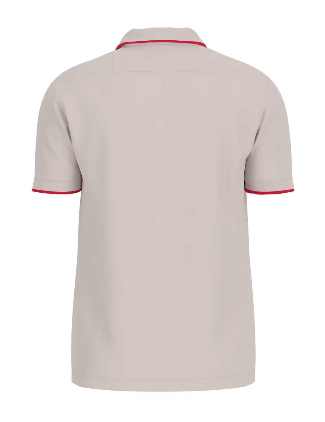 Polo Guess Stretch beige y rojo de manga corta para hombre