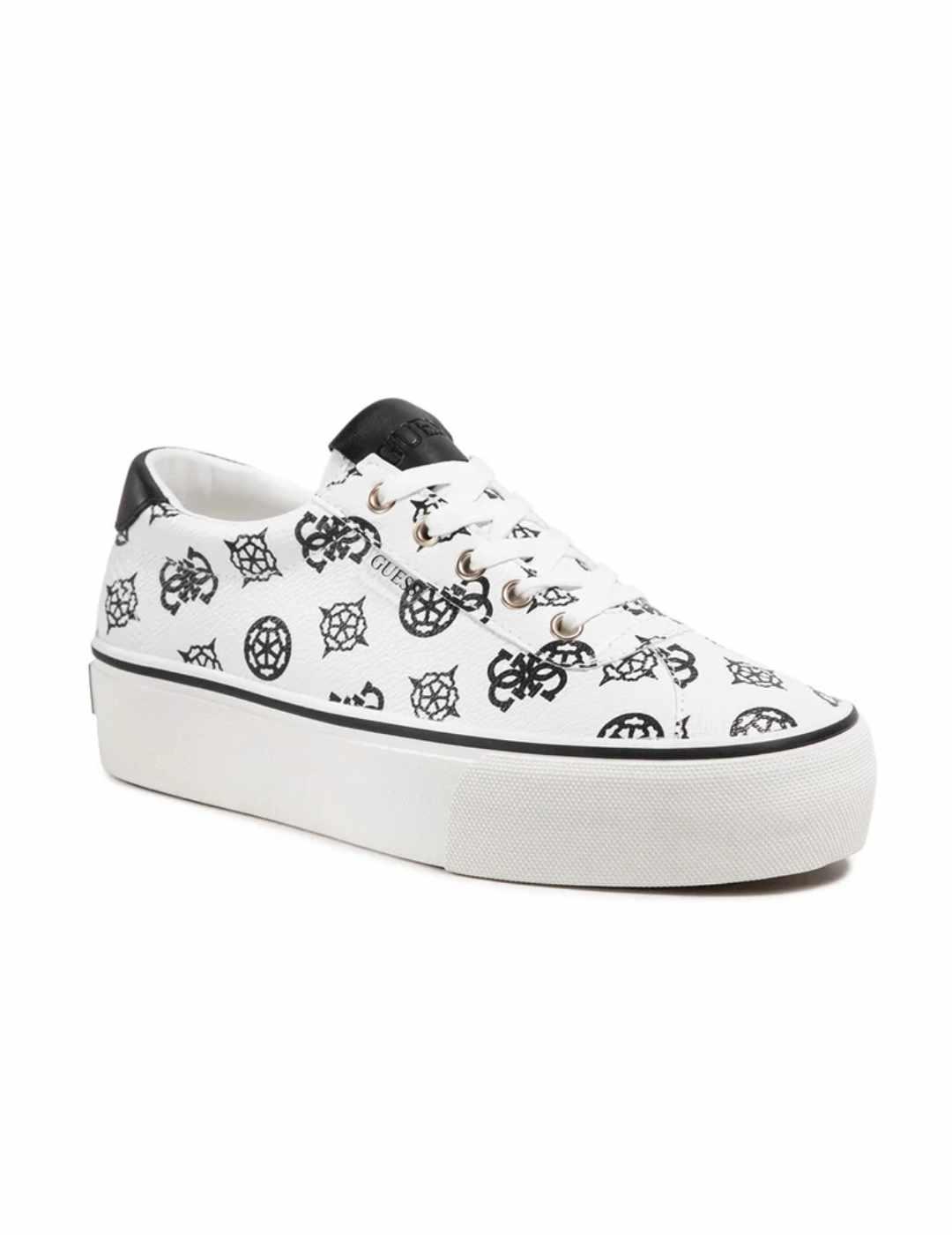 Zapatillas Guess Sanam blanco logotipo plataforma para mujer