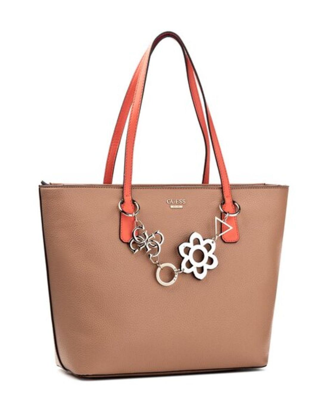 Bolso tote Guess Diana beige grande para mujer