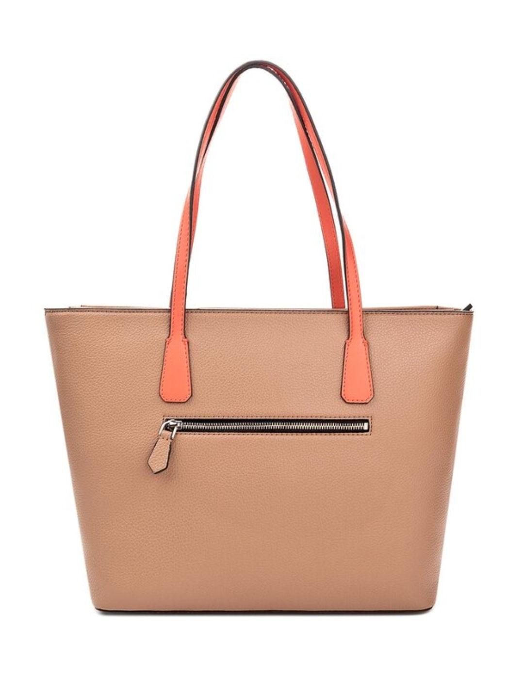 Bolso tote Guess Diana beige grande para mujer