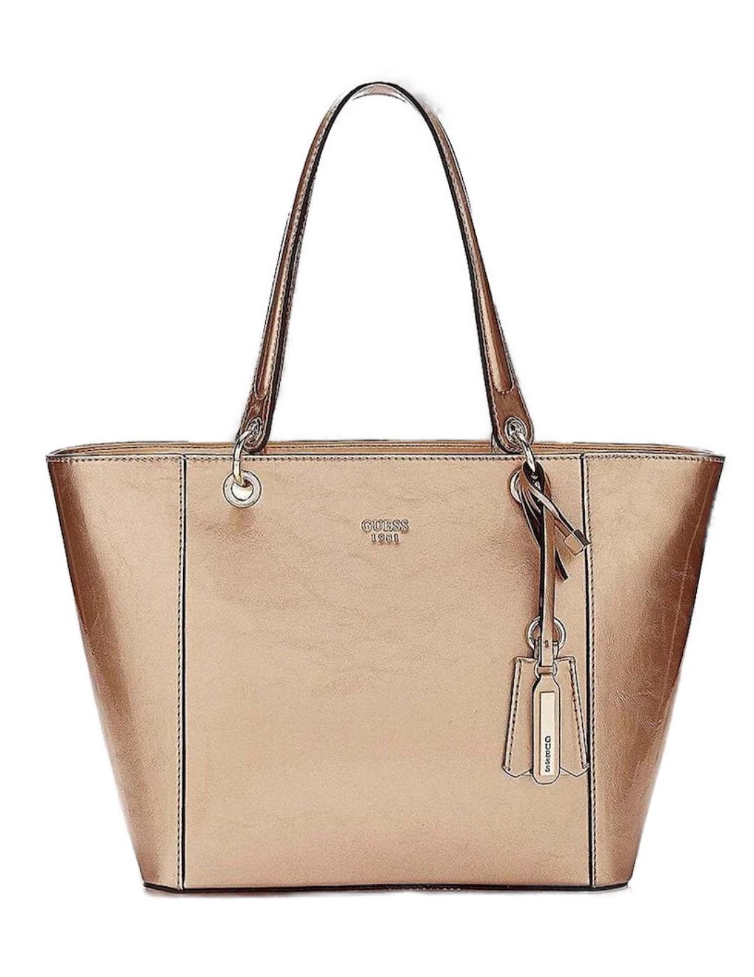 Bolso shopper Guess Kamryn dorado grande para mujer