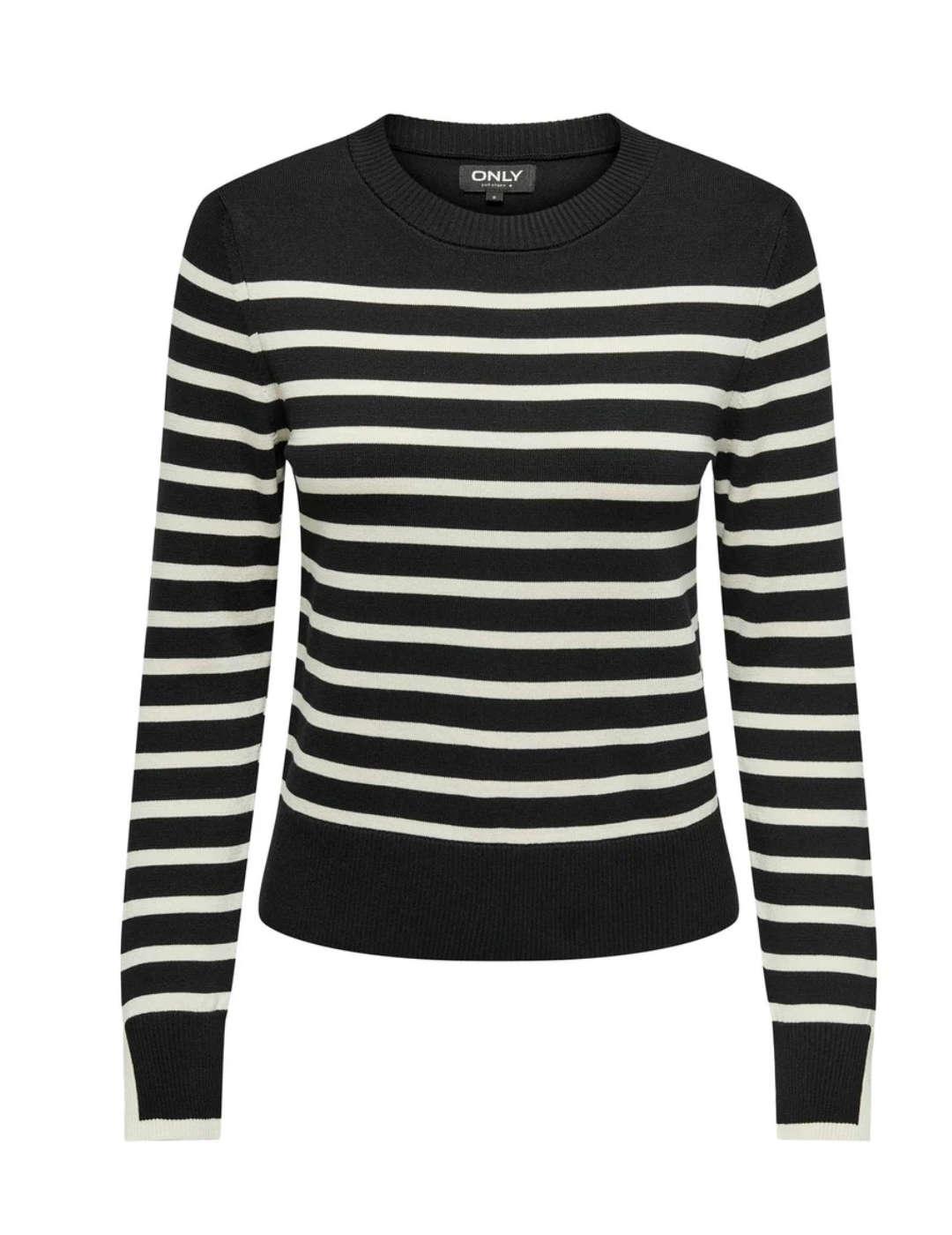 Jersey Only Kalana negro raya beige para mujer-&