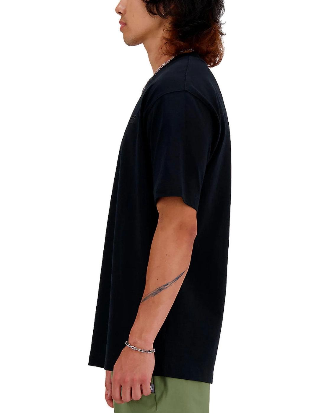 Camiseta New Balance negra para hombre-Sf6g