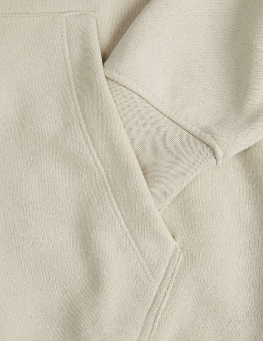 Sudadera básica JJXX Abbie beige con capucha para mujer