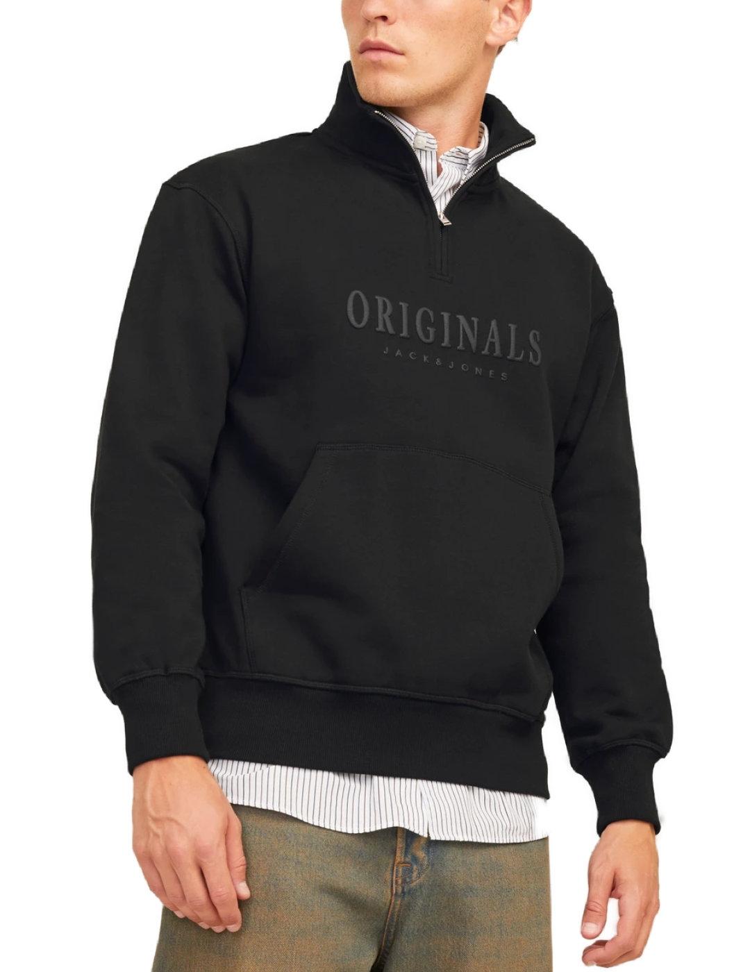 Sudadera Jack&Jones Erik negro sin capucha para hombre