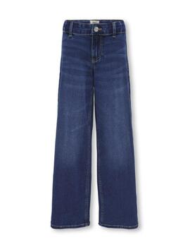 Pantalón vaquero Only Kids Sylvie marino wide leg para niña