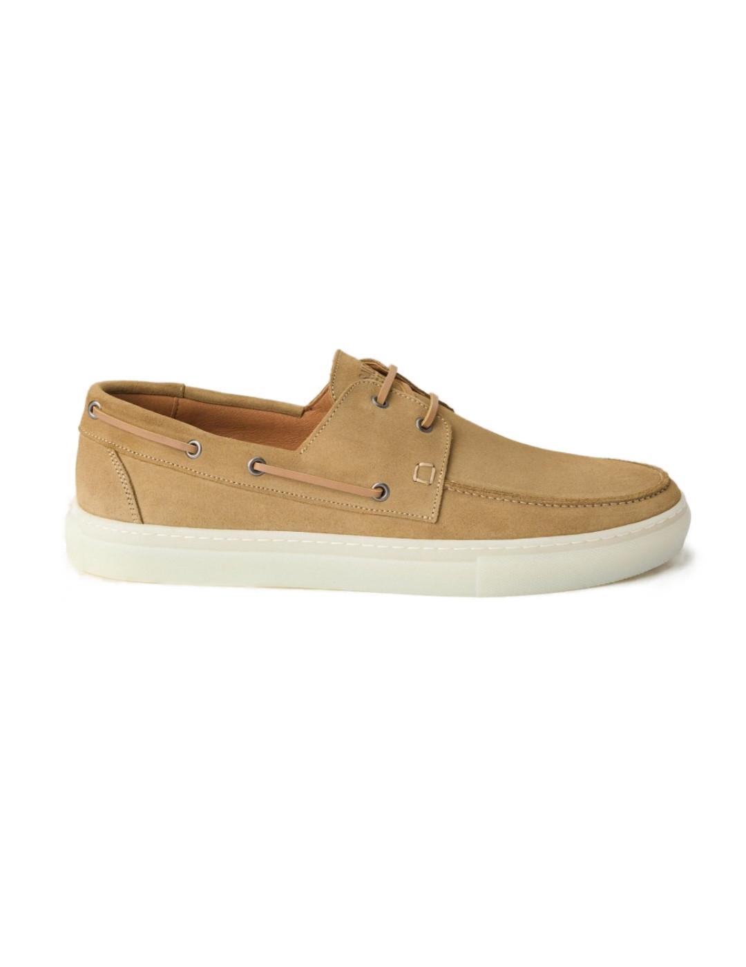 Zapatos Salsa de piel con cordones camel para hombre